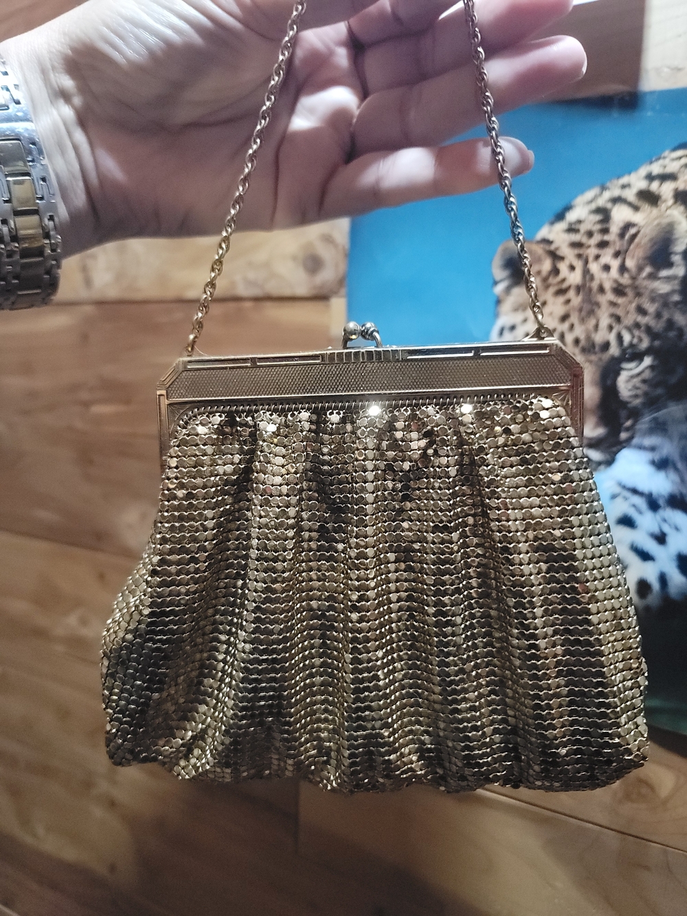 Whiting & Davis Gold Mesh Evening Shoulder Bag